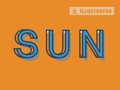 Sun - Free Automated Text Effect Vintage Illustrator