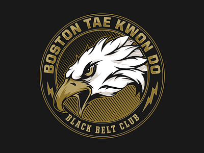 Boston Tae Kwon Do Black Belt Logo black belt design eagle illustration logo martial arts