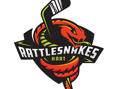 Rattlesnakes design hockey illustration logo reptile snake viper