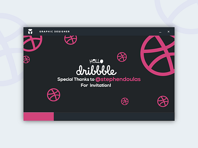 Hello Dribbble app branding design dribbble first shot flat hello illustration logo shot vector
