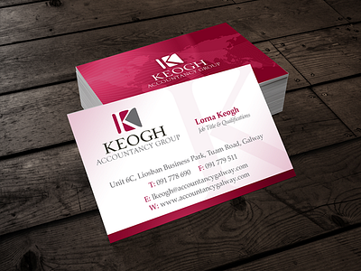 Keogh Accounancy Gropu accountant business card logo design stationery design