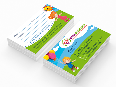 Childcare business card design business card childcare kids