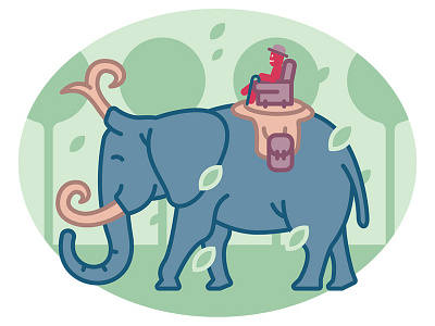 Mr Olaf rides on an elephant elephant flat horn illustration leaf mrolaf ride vector