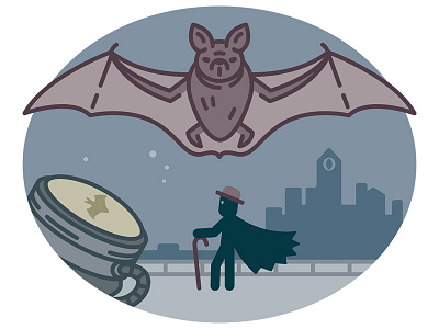Mr Olaf in Gotham bat batman flat gotham illustration mrolaf vector