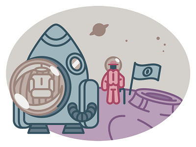 Mr Olaf explores other planets explore flag flat illustration mrolaf outer planets space vector