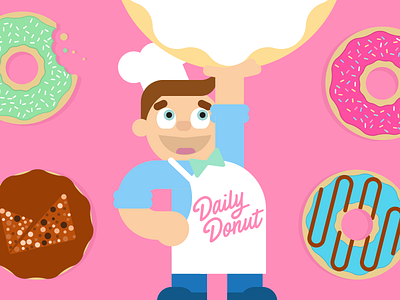 The Daily Donut animation. illustration landing page