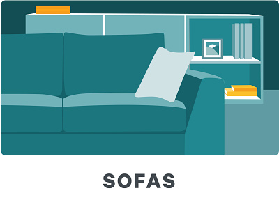 Sofas 2d decor design furniture illustration