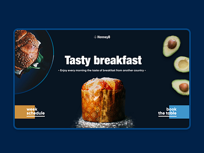 Breakfast restaurant HoneyB dark food food app restaurant restaurant app ui ui design uiux webdesign website design