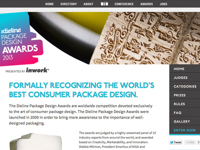 The Dieline Package Design Awards Website