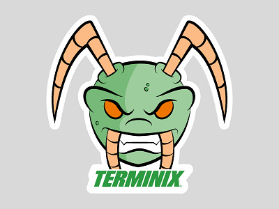 Terminix Sticker bug green insect logo mascot pest control sticker terminix typography