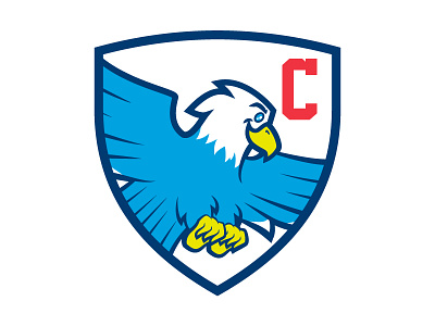 School Crest badge cartoon crest eagle elementary letter letterman logo mascot school shield