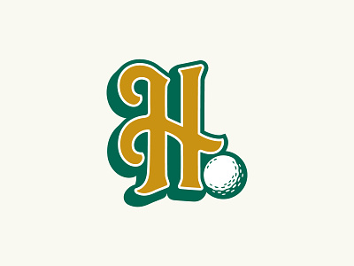 Harlestons Reject | Detailed H brand identity charleston gold golf golf ball green lifestyle brand logo designer logo mark reject secondary mark