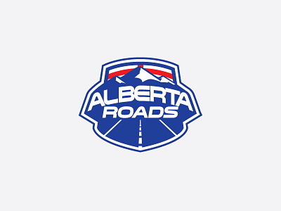 Alberta Roads Logo Design alberta alberta roads blue flag highways red shield