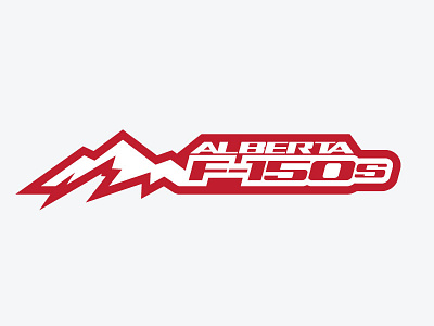 Alberta F-150s Truck Club Logo Design alberta alberta f 150s f 150 mountains red truck trucks version 2dot5