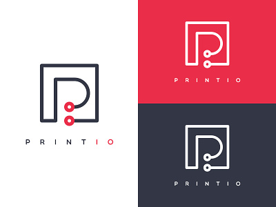 PrintIO Logo bright circle circuit color logo