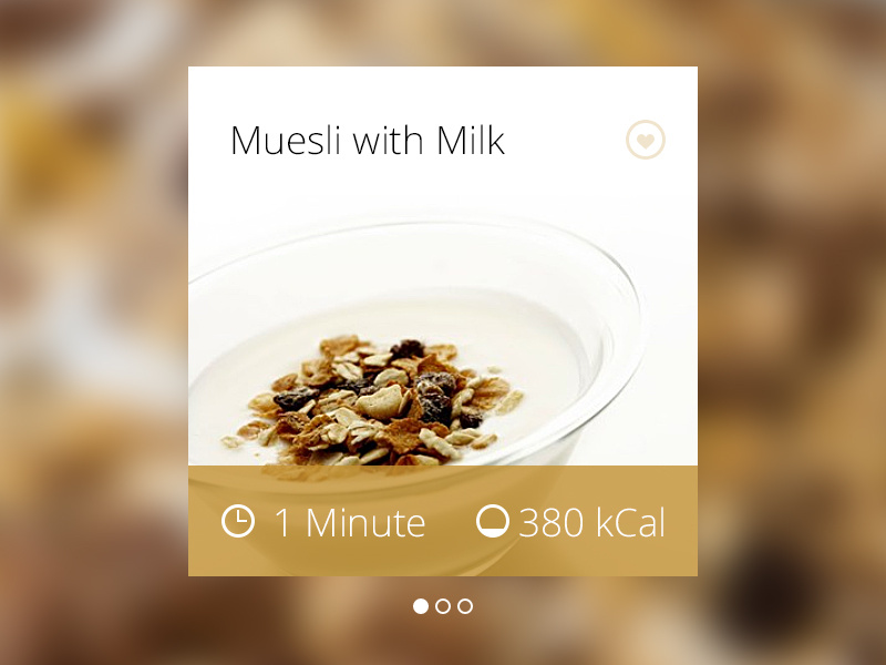 Recipe Widget by Tibor Lovas on Dribbble