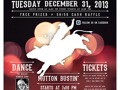 Rumble IV New Years Eve Poster bokeh bull bullrider new years eve nye red rodeo