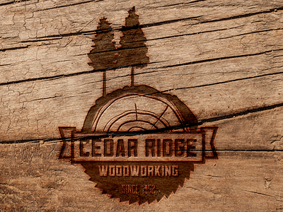 Cedar Ridge Logo concept 02 logo texture trees wood woodworking