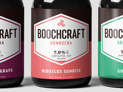 Boochcraft beer first shot grateful kombucha label design