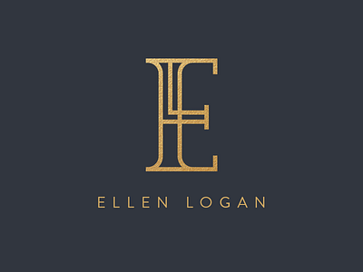 Ellen Logan concept branding e el gold jewelry l line logo