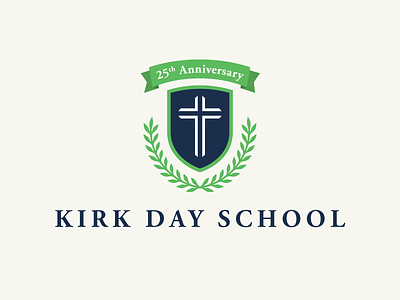 KDS 1 academic anniversary banner branch crest cross leaf logo olive private school shield