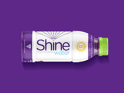 Shine Water bottle drink energy label logo mockup vitamin water