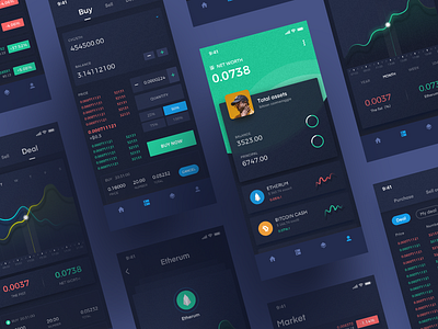 Block chain app design icon ui ux