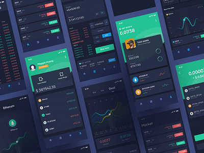 Block chain app design icon interface、app ui ux