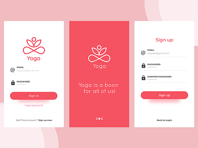 Yoga App flatui illustrator photoshop redesign ui yoga app