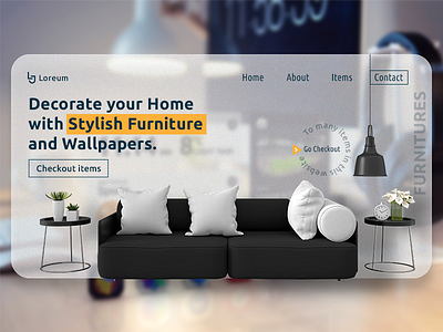 Furniture Webpage banner creativeui design graphics homepage illustrator photoshop ui website design