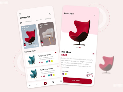 Furniture Mobile Application creativeui flatui furniture app mobile app photoshop ui