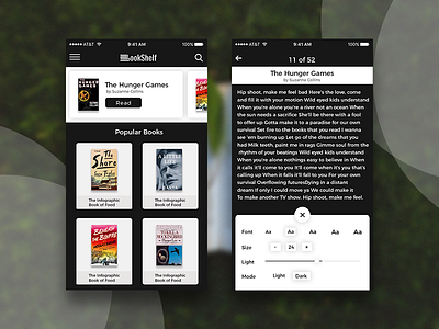 Bookshelf Ui Screens