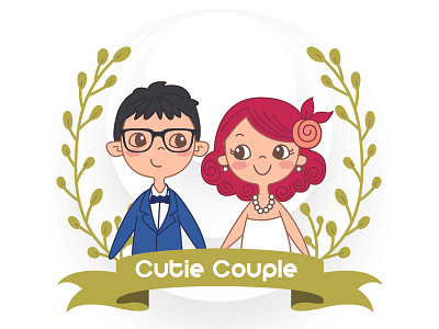 Cutie Couple couple flat icon graphic vector