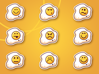 Eggie Smiles flat icons vector