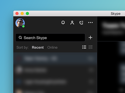 Skype - Sort List Experiment filter list skype ui ux