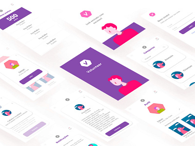 Volunteer App adobe illustrator adobe illustrator cc app design app ui ux