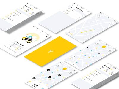 Yellow Concept Design adobe adobe illustrator app app design bike app figma illustration illustrator transport