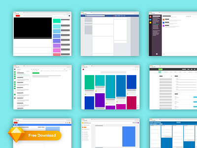 Freebie! Popular Web App Layouts app blockframe dashboard free freebie kit layout sketch template ui web wireframe