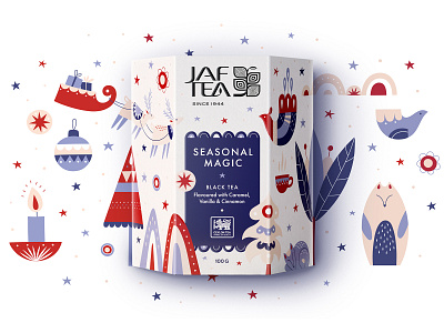 Seasonal Magic character christmas folkart gift hygge illustration packaging pattern tea xmas