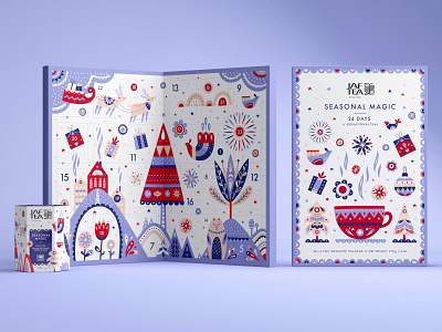 Advent Calendar design gift illustration packaging pattern tea xmas