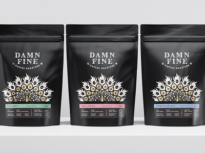 DFC Roasters — 250gr pouches for ground coffee branding ceylon coffee design ground coffee illustration logo packaging packaging design pouch sri lanka