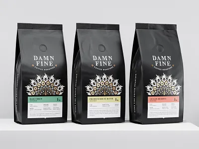 DFC Roasters — 1kg packagings branding coffee design illustration logo packaging peacock roasters sri lanka