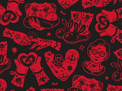 Tattoo Mall. Pattern. character illustration packaging pattern tattoo