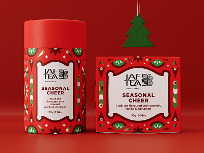 Season's Greetings christmas gift packaging pattern tea xmas