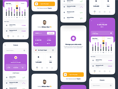 📌Sales Statistics - Mobile Interaction by Wildan 👋 for Vektora on Dribbble