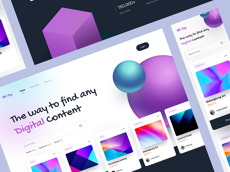 NFTzy - Market Place by Wildan 👋 for Vektora on Dribbble