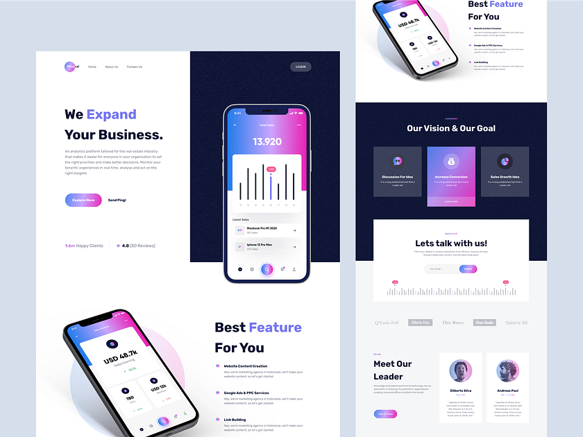 Landing Page - UI Kit by Wildan 👋 for 10am Studio on Dribbble