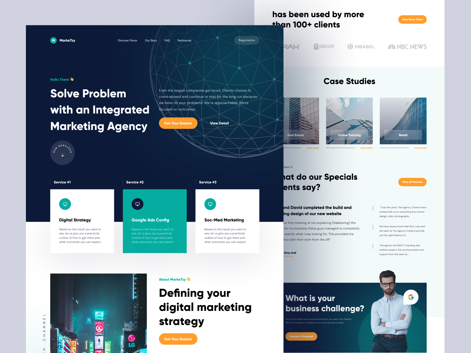 MarkeTzy - Marketing Agency Landing Page by Wildan 👋 for 10am Studio on ...