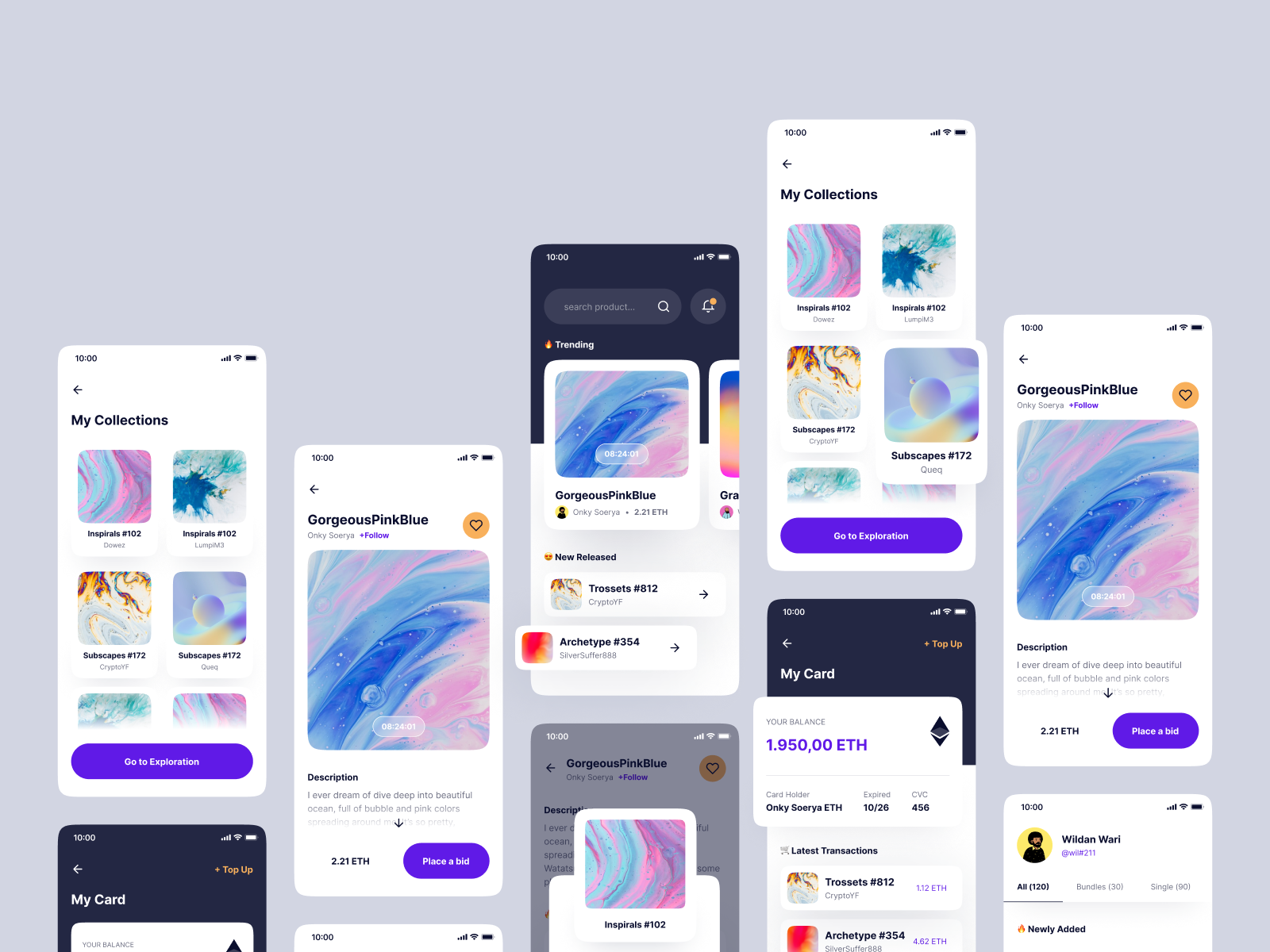 NFTzy - NFT Marketplace UI Kit by Wildan 👋 for 10am Studio on Dribbble