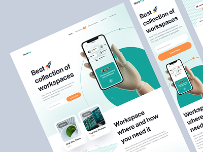 Workspace Finder 👨🏼‍💻 homepage landing page web web design website work workspace